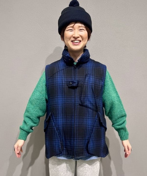 木村 梨香さんの「BEAMS WOMEN｜Nor&rsquo;Easterly / 別注 シェットランド シャギー ビッグ クルー ニット」を使ったコーディネート