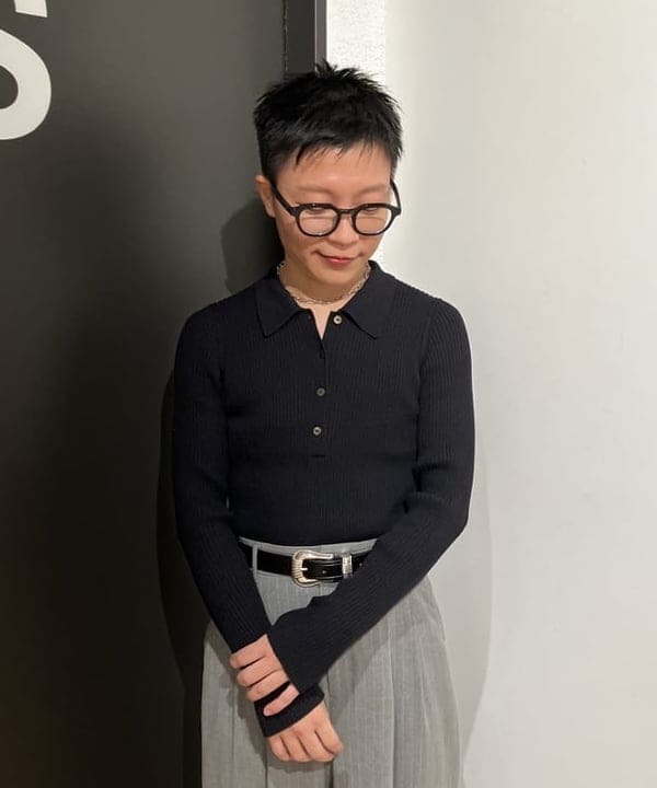 土田 達也さんの「BEAMS WOMEN｜リブ ニット ポロ」を使ったコーディネート