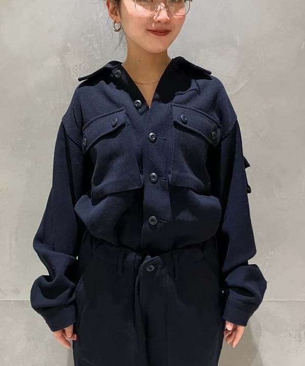 モモさんの「BEAMS WOMEN｜ウール カルゼ ミリタリー シャツ ジャケット」を使ったコーディネート
