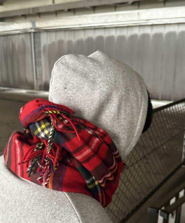 川崎 駿希さんの「BEAMS WOMEN｜HIGHLAND TWEEDS / チェック ストール 大」を使ったコーディネート
