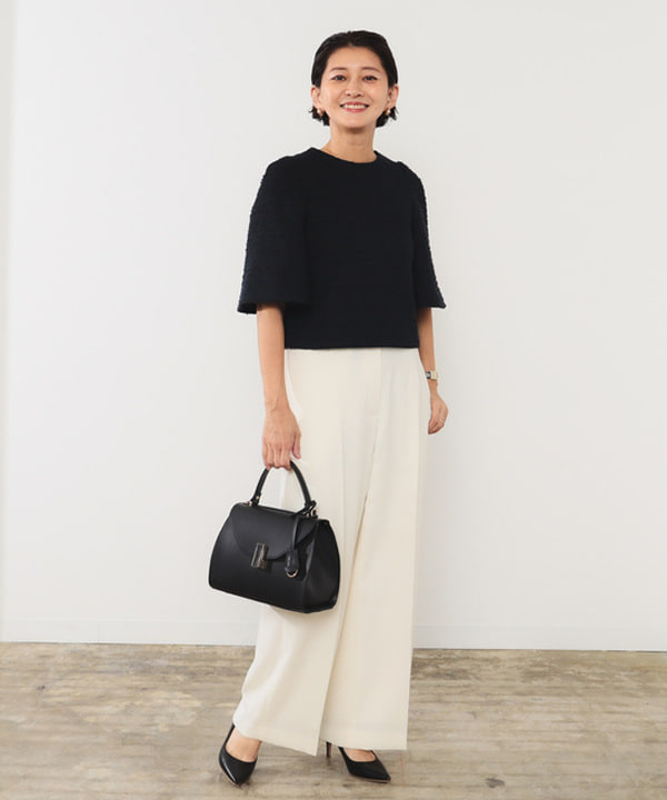 桑原 ふみさんの「BEAMS WOMEN｜ツィード フレアスリーブ プルオーバー＊」を使ったコーディネート