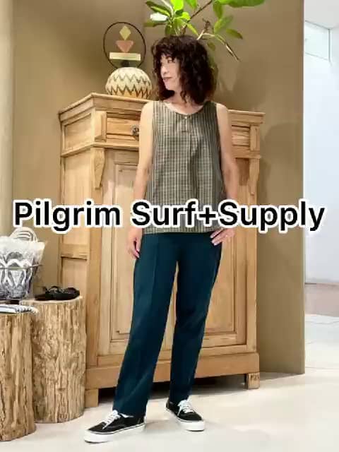 ネイビーシー Pilgrim Surf+Supply コットンリネン タンクトップ